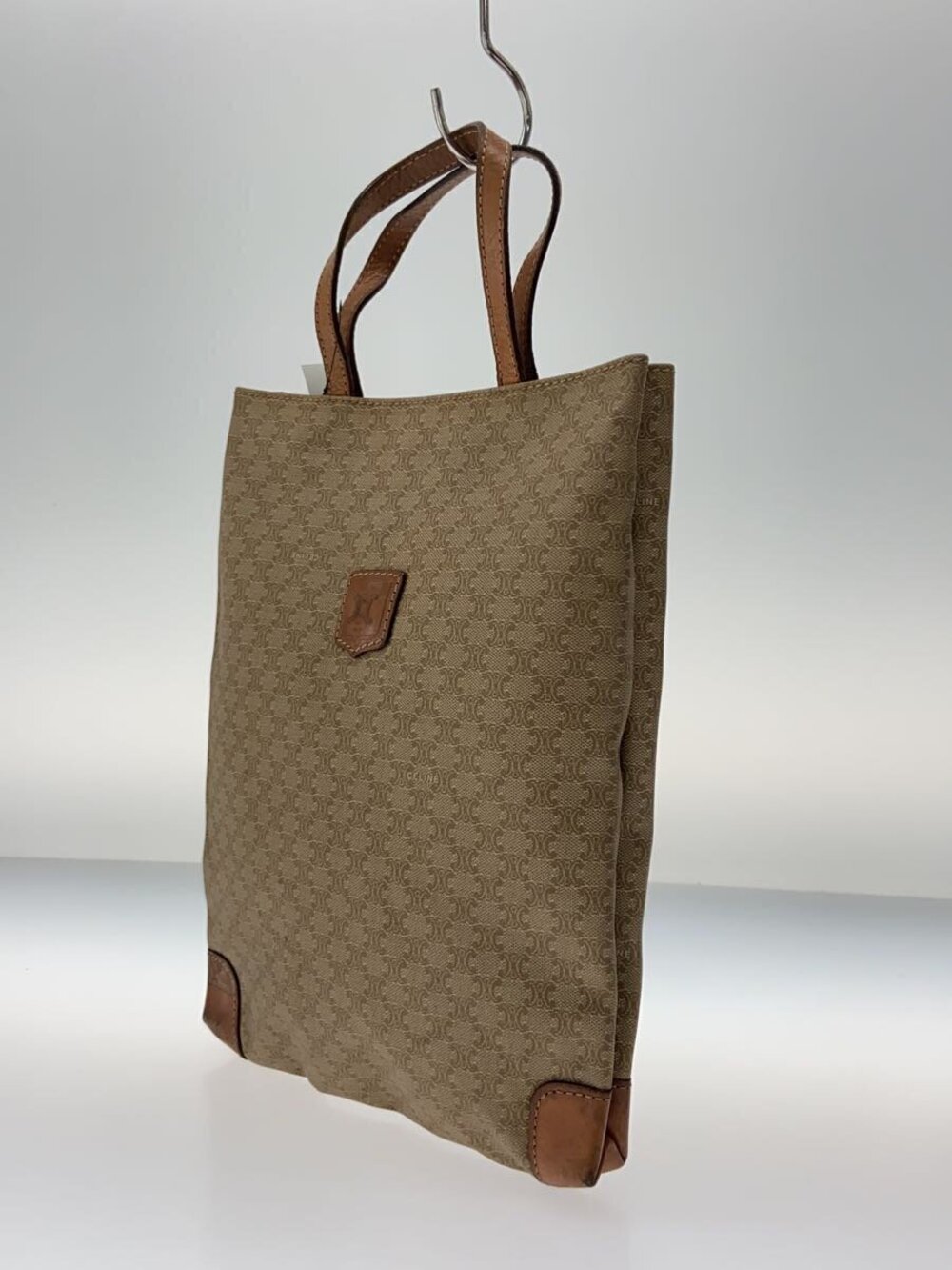 Celine bag brown beige canvas monogram Macadam tote leather iconic Brown Tan